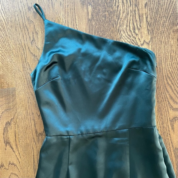 AMSALE KAIA Gown Hunter Green FLUID SATION One Shoulder Size 6 - Picture 5 of 11